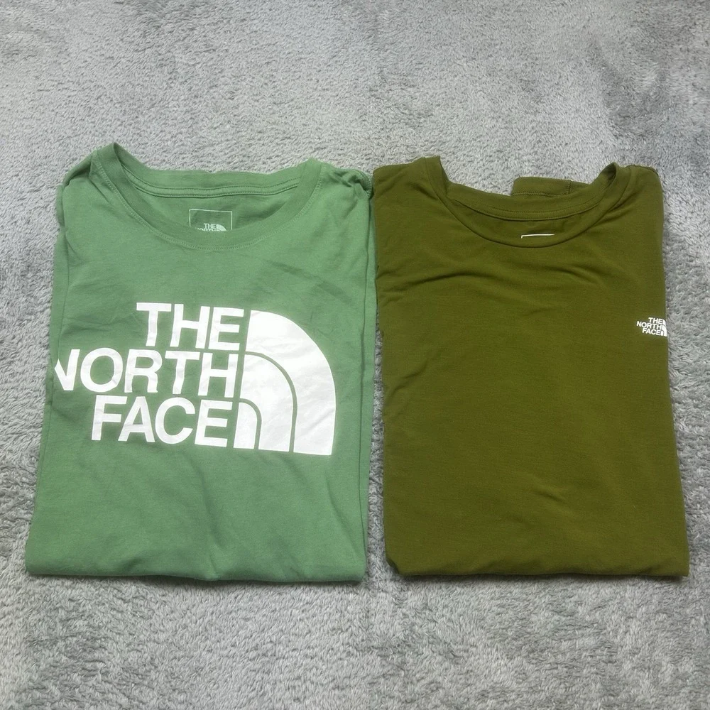 Lot of 2 - The North Face T-Shirt Mens 2XL Green Short Sleeve Outdoor Hiking XXL
